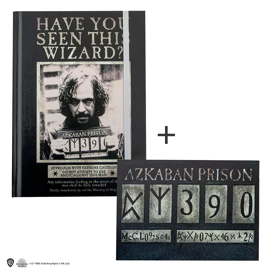 Carnet rigide et marque-page - Sirius Azkaban avec sa couverture élégante, un accessoire incontournable pour les fans de l'univers magique.