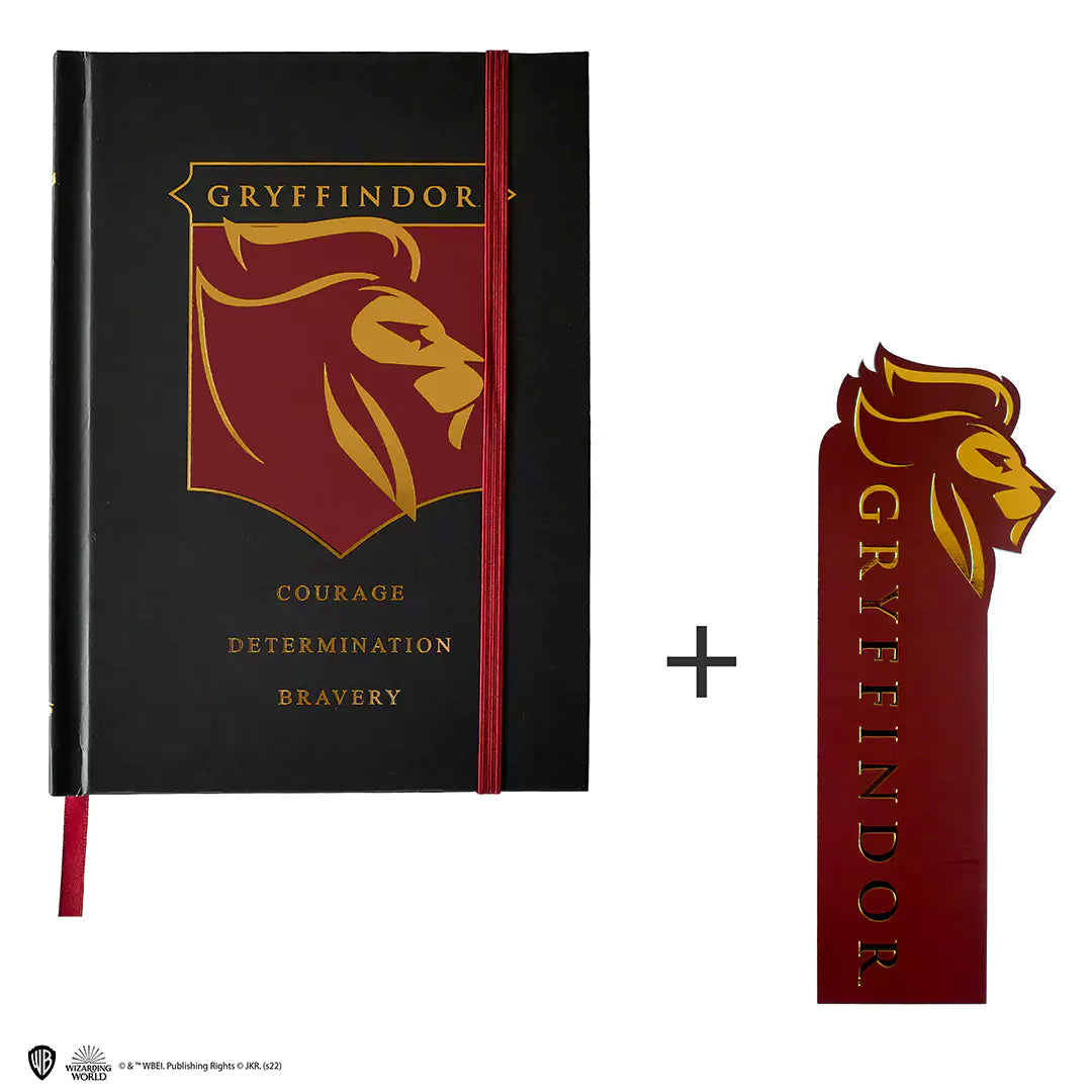 Carnet rigide et marque-page - Blason de Gryffondor : un accessoire élégant pour les fans de Harry Potter, avec une couverture ornée du blason emblématique de Gryffondor et des pages de qualité supérieure.
