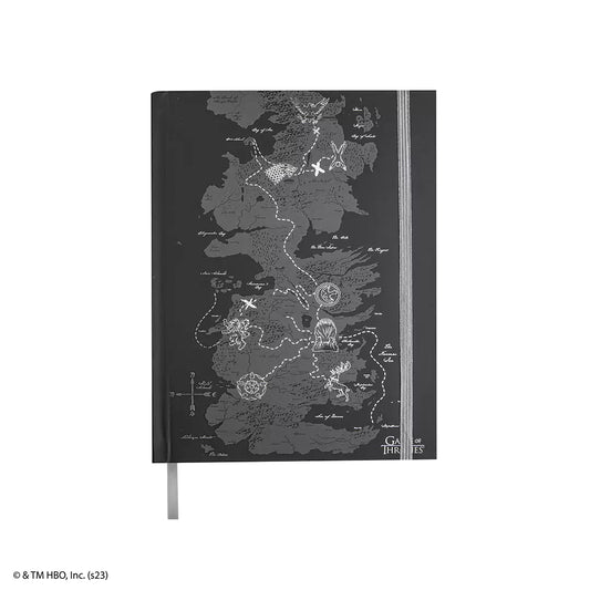 Carnet rigide Westeros inspiré de Game of Thrones, élégant et fonctionnel, parfait pour prendre des notes et capturer des idées créatives.