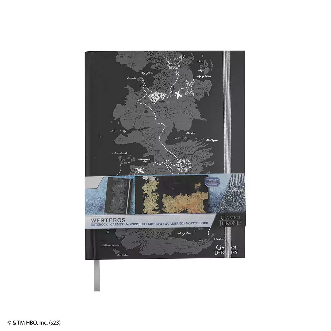 Détails des pages du Carnet rigide Westeros - Game of Thrones montrant les lignes et motifs uniques.