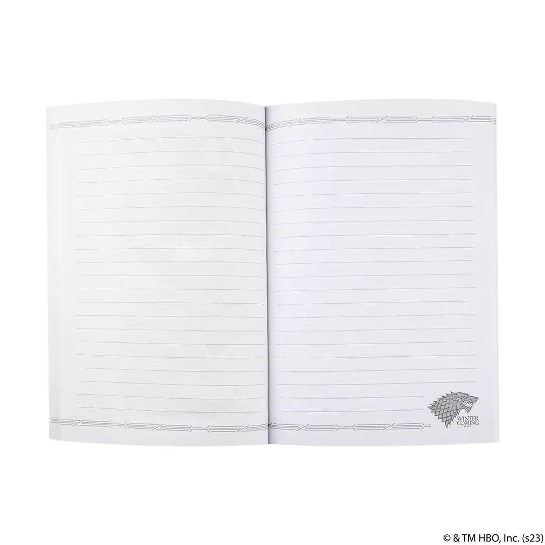 Dimensions du carnet souple Stark - Game of Thrones, idéal pour un transport facile lors de vos aventures.