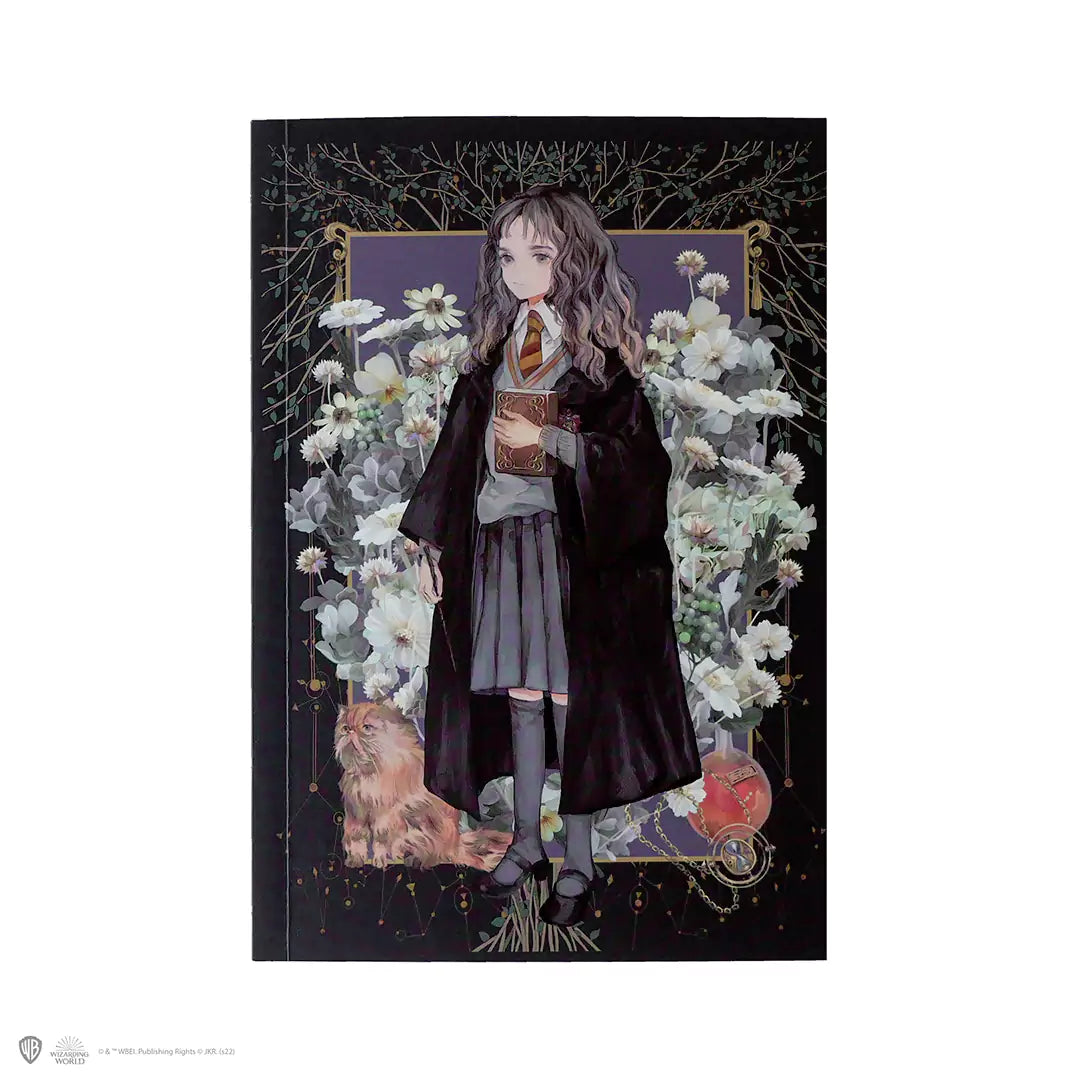 Carnet Souple - Portrait d'Hermione Granger, un indispensable pour les fans de Harry Potter, avec une couverture illustrée d'Hermione, parfait pour capturer pensées et croquis.