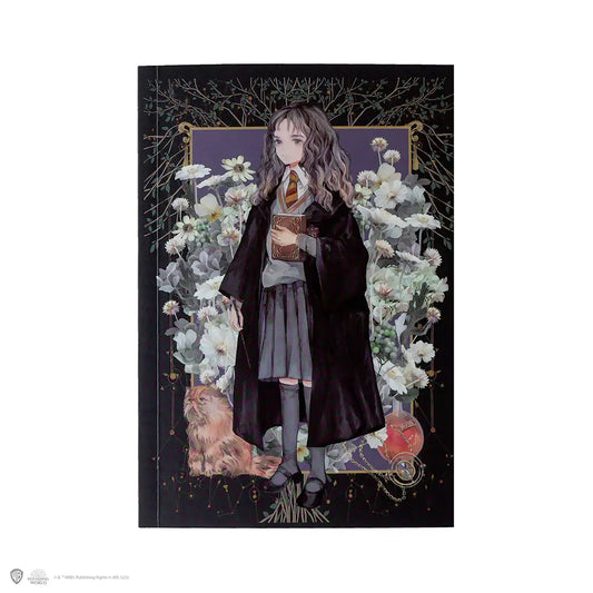 Carnet Souple - Portrait d'Hermione Granger, un indispensable pour les fans de Harry Potter, avec une couverture illustrée d'Hermione, parfait pour capturer pensées et croquis.