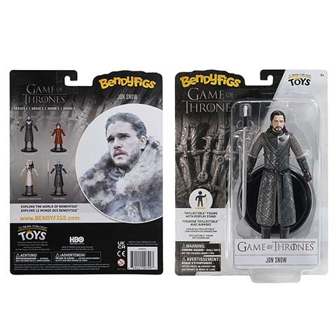 Jon Snow - figurine Toyllectible Bendyfigs de Game of Thrones présentée sur une étagère, ajoutant une touche épique à la décoration