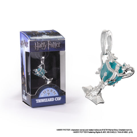Charm Lumos - Coupe des Trois Sorciers - Harry Potter, un bijou en argent et bleu représentant la magie de l'univers Harry Potter, symbole d'engagement pour les enfants défavorisés.