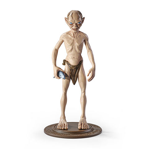 Figurine Gollum Toyllectible Bendyfigs - Le seigneur des anneaux, représentant le célèbre personnage dans son design détaillé avec un accessoire de poisson.