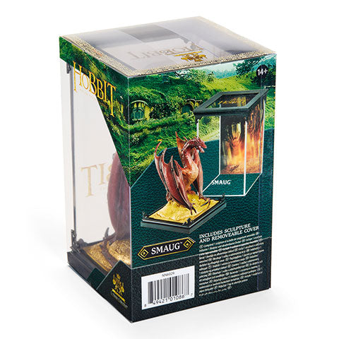 Diorama Smaug - Bilbon le Hobbit - Figurine de collection, mettant en avant la scène emblématique entre Bilbon et Smaug, parfait pour les fans.