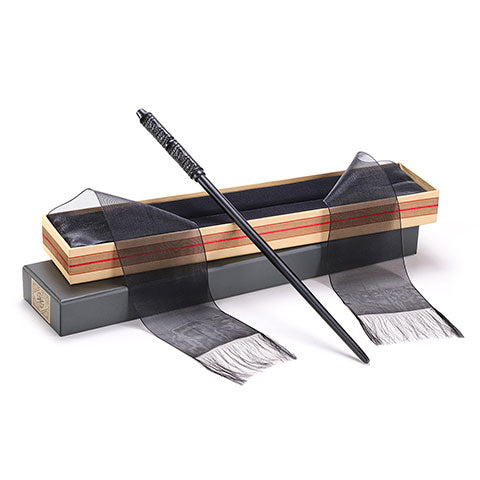 Baguette magique boîte Ollivander Severus Rogue - Harry Potter, réplique authentique en résine de 34 cm, présentée dans un écrin de velours élégant, idéal pour les fans et collectionneurs.