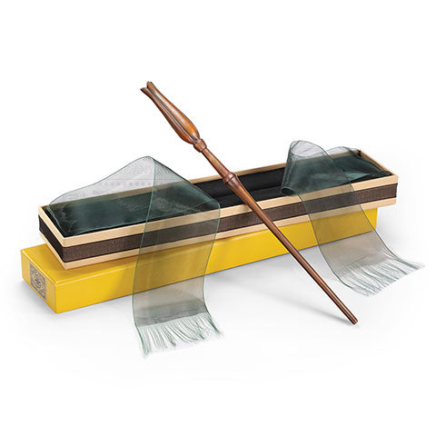 Baguette magique boîte Ollivander Luna Lovegood - Harry Potter, une réplique exquise en résine, présentée dans une boîte de collection élégante, parfaite pour les passionnés de l'univers magique.