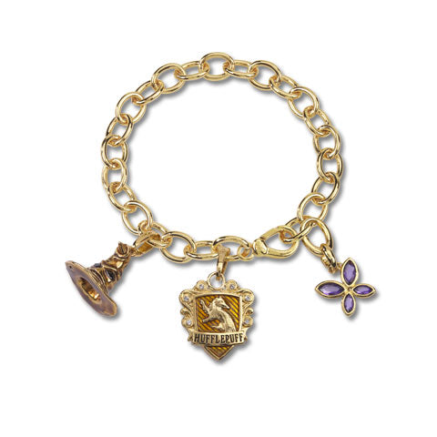 Bracelet Charms - Lumos Poufsouffle - Harry Potter : Découvrez ce bijou en plaqué or avec charms emblématiques inspirés du monde des sorciers. Parfait pour les fans de Harry Potter!