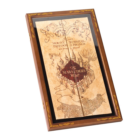 Coffret - Carte du Maraudeur en bois élégant de la Noble Collection, idéal pour ranger la carte magique et ajouter une touche d'enchantement à votre décoration Harry Potter.