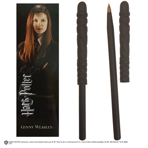Stylo baguette et Marque-page Ginny Weasley, un accessoire magique alliant fonctionnalité et passion pour l'univers d'Harry Potter, fabriqué en PVC durable et au design unique.