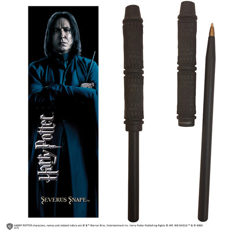 Stylo Baguette & Marque-page Rogue - Un accessoire magique pour les fans de Harry Potter, alliant un stylo élégant inspiré de la baguette de Rogue et un marque-page stylé pour une expérience d'écriture enchanteresse.