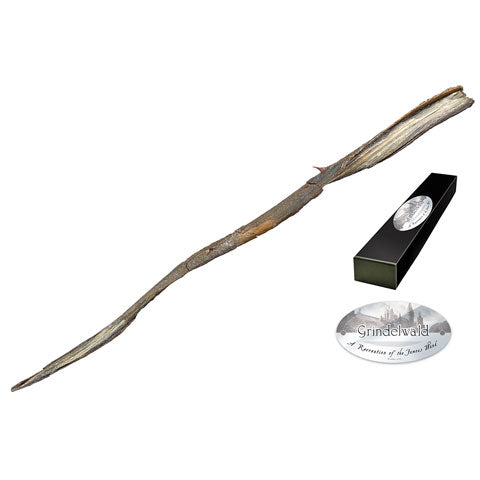 Baguette de Grindelwald - Réplique Authentique en résine, idéale pour les passionnés d'Harry Potter, dimensions 36 cm, exposée dans une élégante boîte de collection.