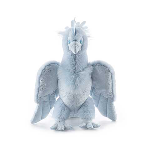 Vue dynamique de la Peluche Patronus Phénix - Harry Potter, mettant en avant ses détails minutieux et son design captivant, un incontournable pour tout collectionneur.