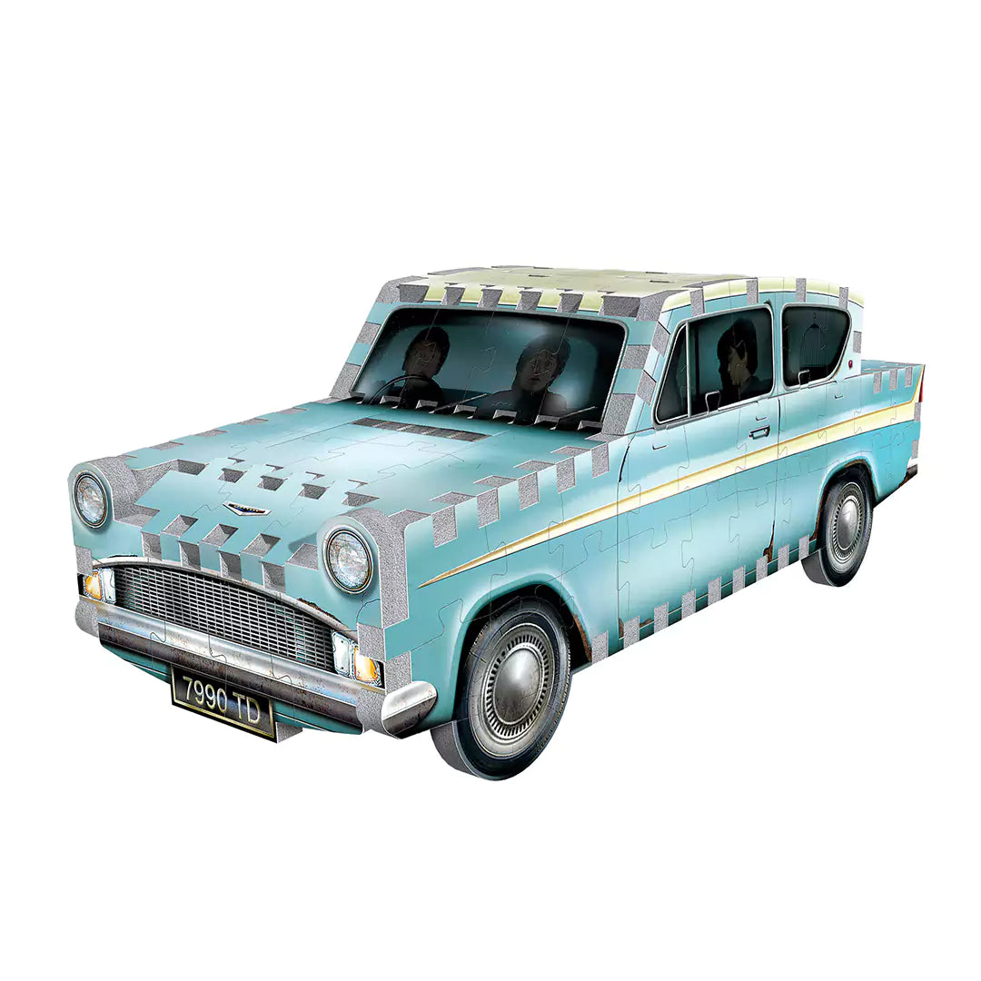 Puzzle 3D Wrebbit Voiture Weasley - 130 pièces, une représentation magique de la Ford Anglia volante d'Harry Potter.