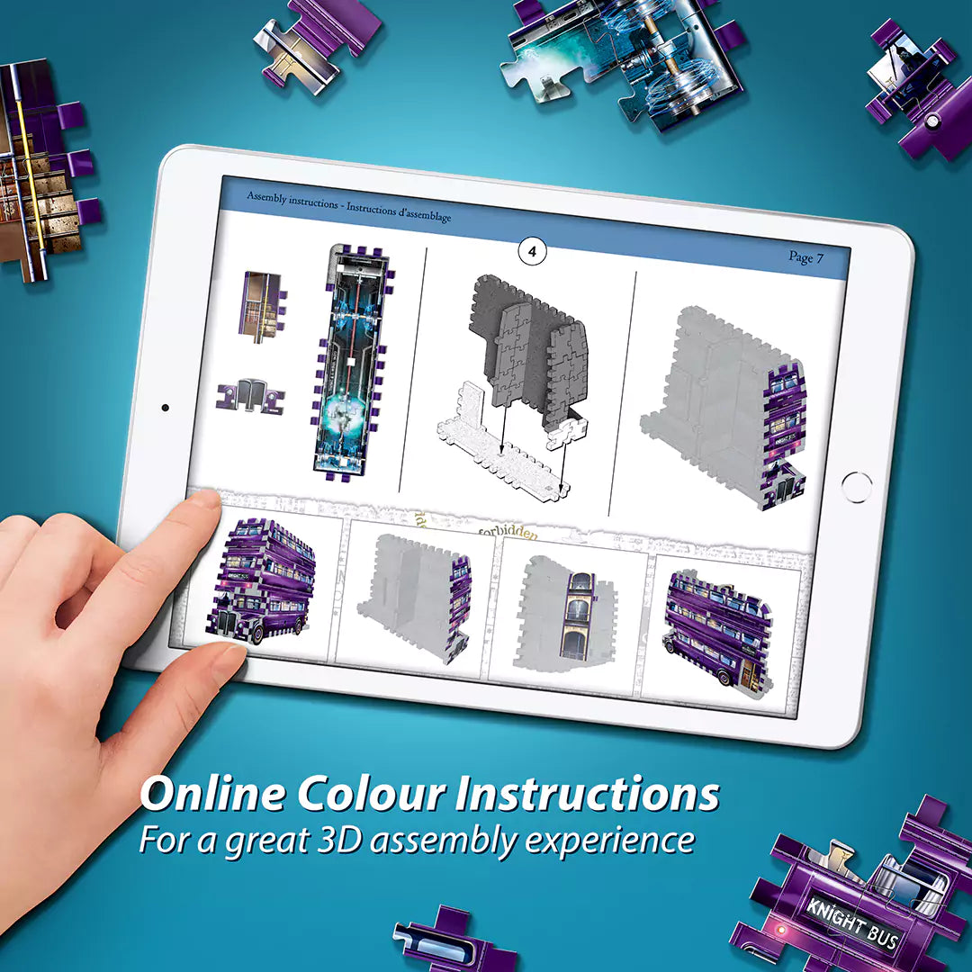 Le Magicobus - Puzzle 3D Wrebbit - Harry Potter complété, une pièce maîtresse du monde magique de Harry Potter dans un design coloré et fascinant.