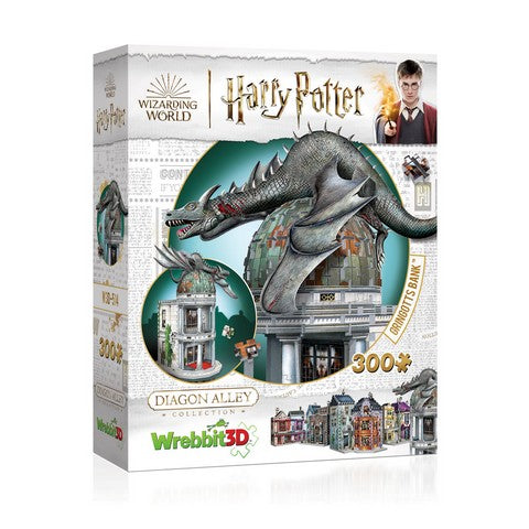 Banque de Gringotts - Puzzle 3D Wrebbit - Harry Potter, image du puzzle assemblé montrant la magnifique architecture de la banque.