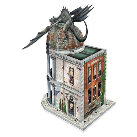 Banque de Gringotts - Puzzle 3D Wrebbit - Harry Potter, une pièce de collection illustrant la conception unique et les couleurs vives du puzzle.