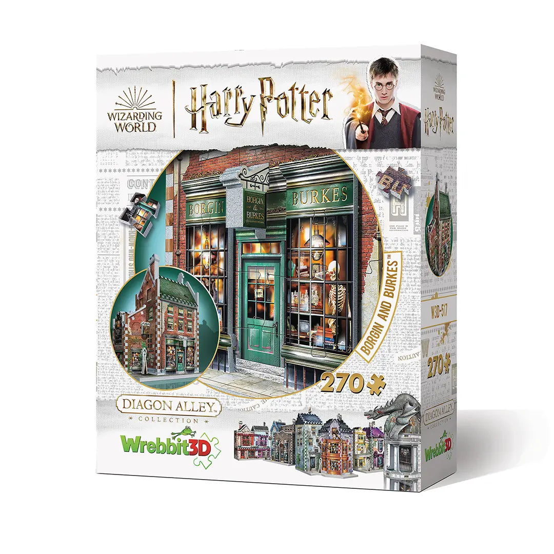 Puzzle 3D Borgin & Burkes Wrebbit Harry Potter assemblé, offrant une touche impressionnante à votre décoration.