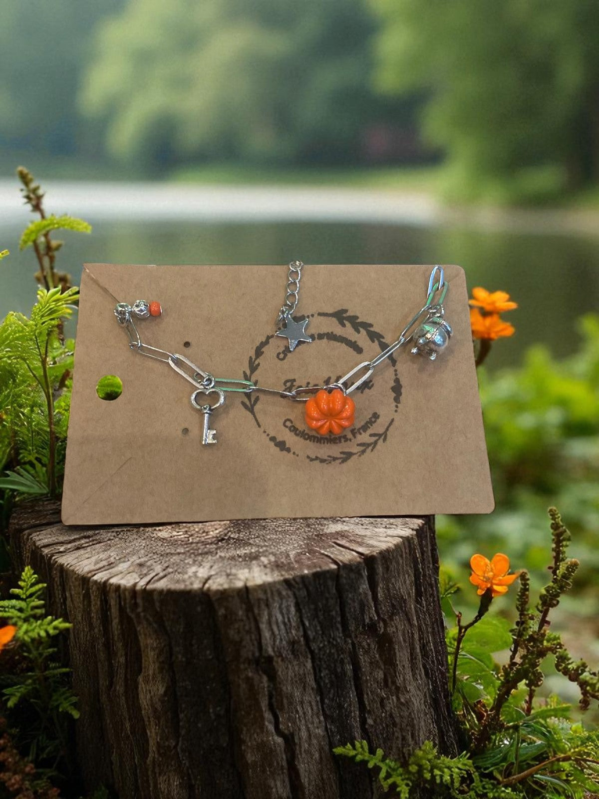Bracelet charm charm’s mailles larges et fines ajustable breloques SUMMER
