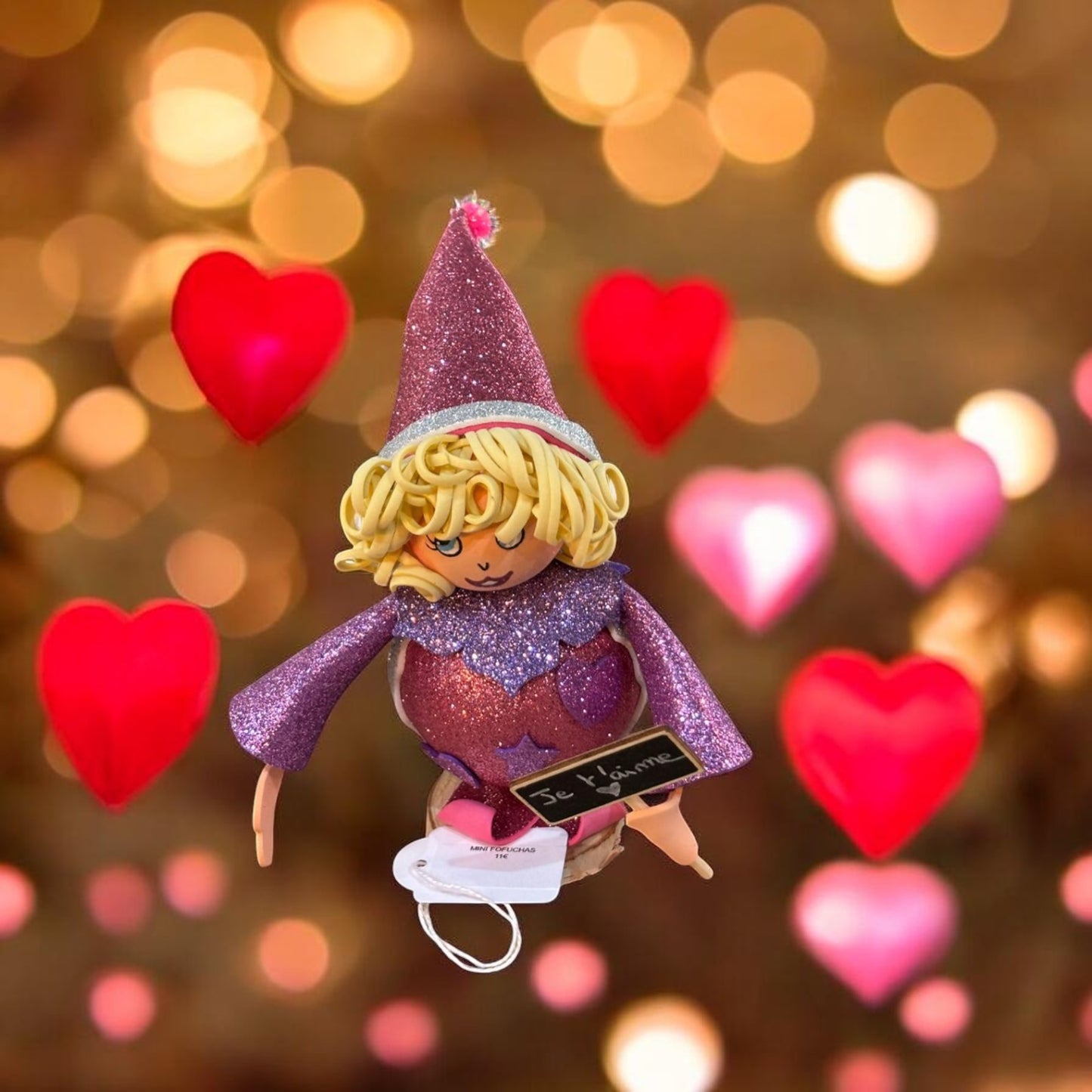 Mini Fofuchas pancarte 'Je t’aime' - MA FABRIQUE BIEN AIMEE