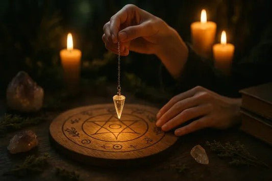 Atelier d'initiation au pendule pour adultes chez LA FORET ENCHANTEE CONCEPT STORE, explorez l'art ancien de la divination avec un pendule dans un cadre convivial.