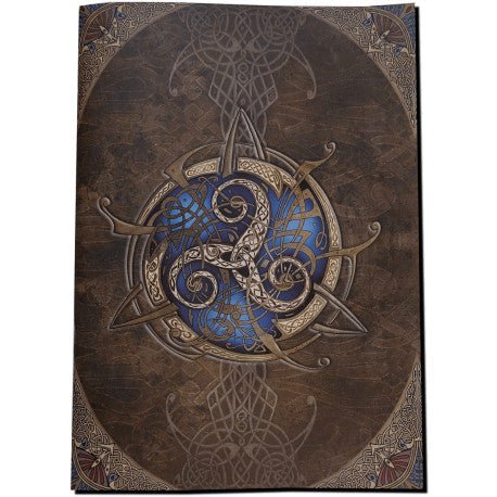 Carnet A6 HC - Triskell Bleu par Au Bord des Continents, un chef-d'œuvre avec motif celtique Triskel captivant l'imagination.