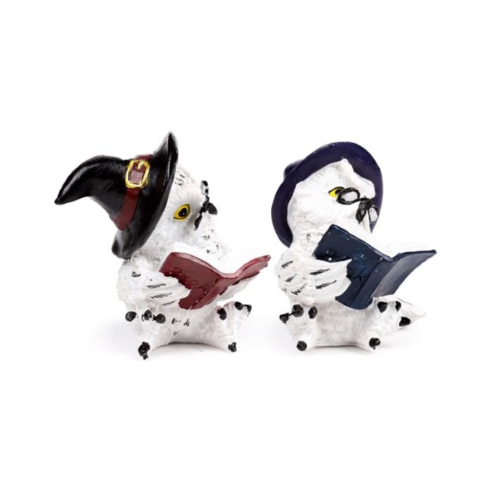 Chouette Magique lisant des Incantations de Puckator, ajout enchanteur à votre décoration intérieure, égayant chaque espace avec sa présence fascinante.