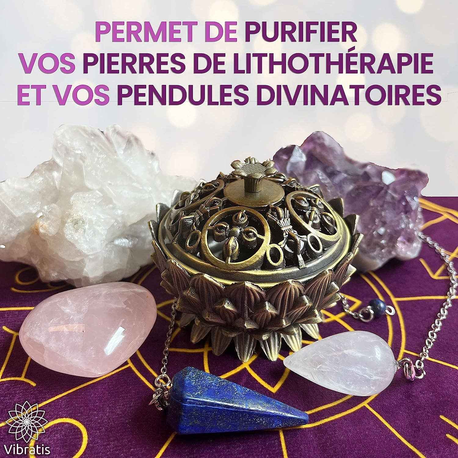 Coffret de fumigation Vibratis avec encensoir et encens oliban 100g, une invitation à la sérénité.