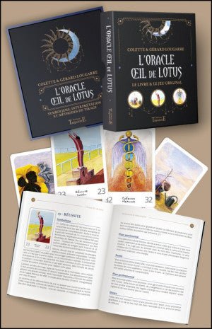 Explorez le Coffret L’Oracle Oeil de Lotus de GVP Philippe, un outil de guidance intuitive aux illustrations évocatrices.