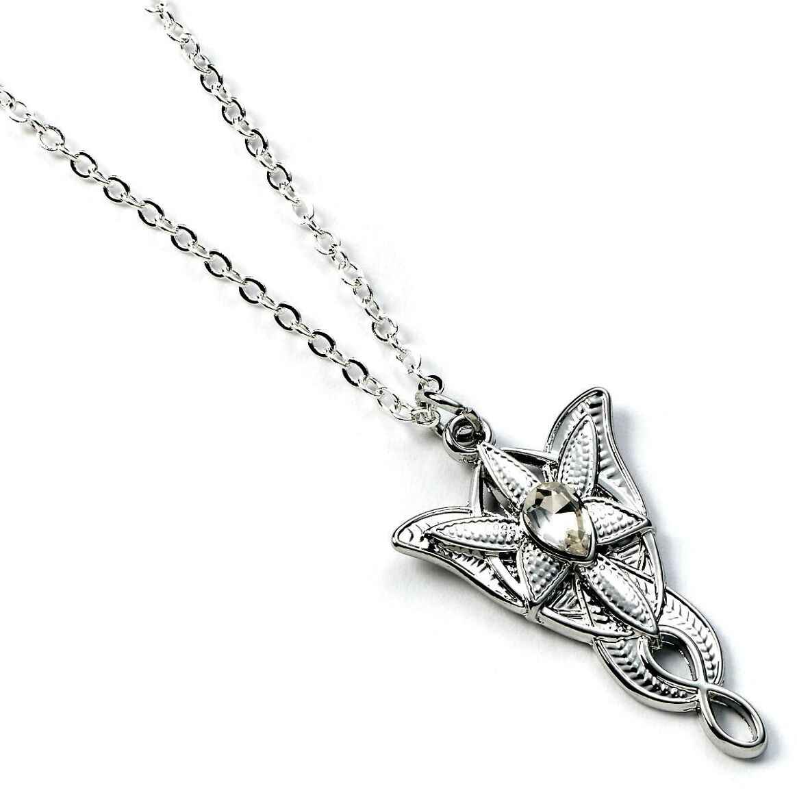 Collier Evenstar Le Seigneur des Anneaux - Bijou éblouissant par Ankorstore, symbole d'amour et de courage, avec son cristal éclatant enchâssé dans une monture argentée.