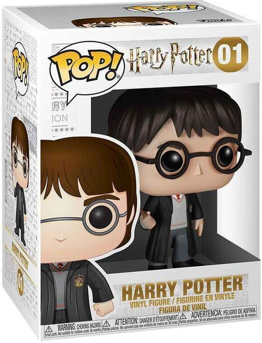 Vue détaillée de la figurine POP Harry Potter de Funko, mettant en avant les robes d'école et l'authenticité du personnage, vendue par Ankorstore.