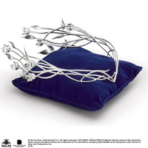 Diadème de Galadriel du Seigneur des Anneaux par Noble Collection, un bijou en acier plaqué argent symbolisant la puissance et la beauté des elfes.