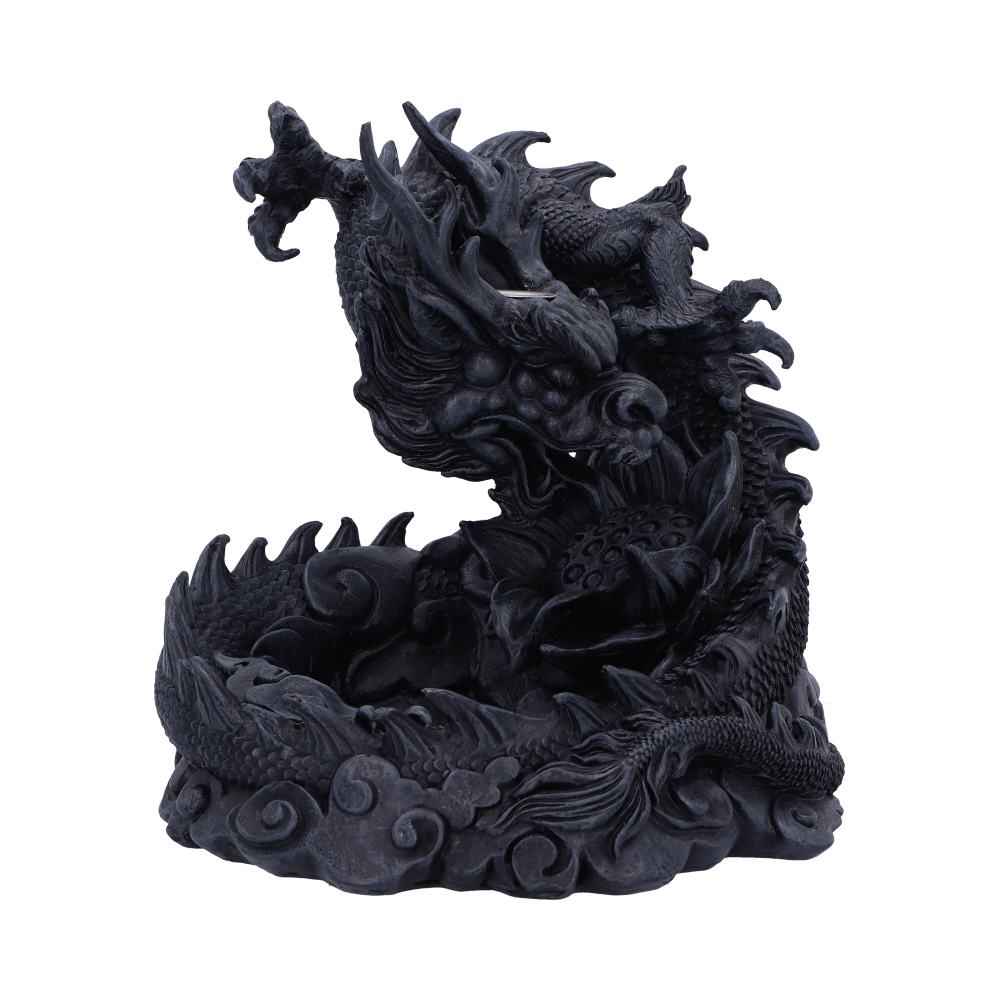 Brûleur d'encens Heilong Asiatique Dragon Backflow de 17.5 cm par Nemesis Now, sculpture fascinante en résine multicolore créant une ambiance mystérieuse et relaxante.