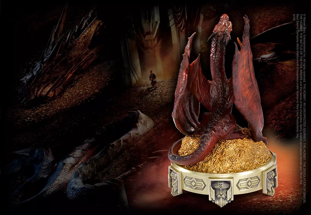 Brûleur d'encens Smaug de Noble Collection, un accessoire fonctionnel pour les amateurs de fantasy, mesurant 25.4 cm de hauteur.