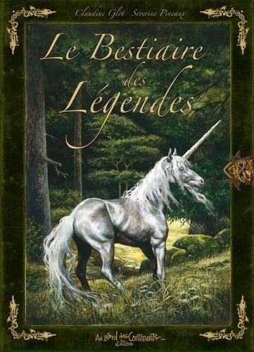 Illustration fascinante du livre 'Le bestiaire des légendes' par AU BORD DES CONTINENTS, mettant en scène des créatures mythologiques envoûtantes comme des dragons, licornes et chimères.