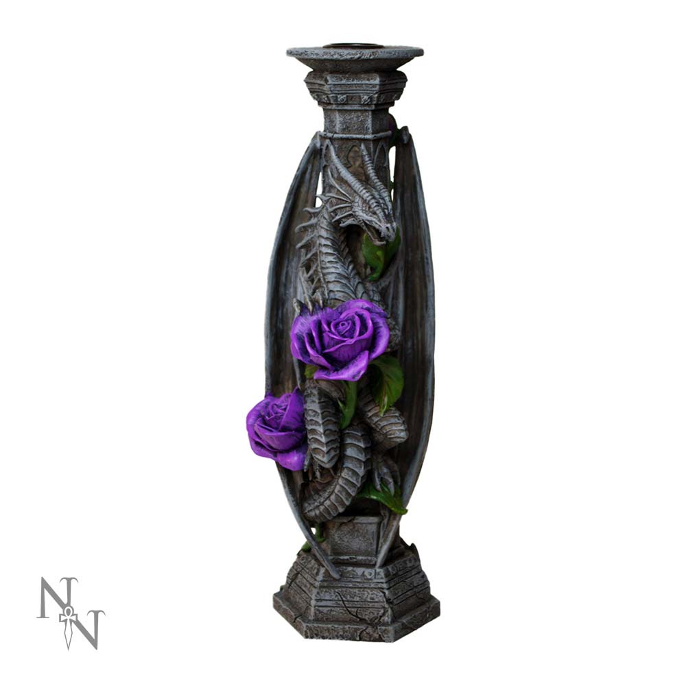 Bougeoir Anne Stokes Dragon Beauty pour la Saint-Valentin - Une vue élégante du bougeoir gothique, parfait pour ajouter une touche sombre à votre décoration.