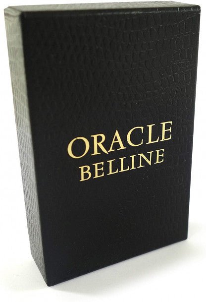 Oracle Belline en coffret noir et or, jeu de 52 cartes spirituelles de GVP Philippe, révélant l'intuition et la magie au cœur du mystère.