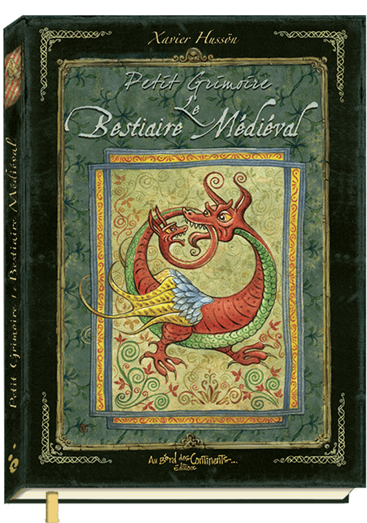Illustration captivante du Petit grimoire Le fabuleux bestiaire médiéval de AU BORD DES CONTINENTS, révélant des créatures fantastiques inspirées des enluminures du XIIIe siècle.