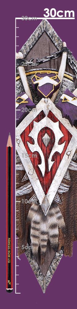Plaque murale World of Warcraft Horde de 30 cm, conçue par Nemesis Now, représentant le symbole emblématique de la Horde avec des nuances de rouge éclatantes.