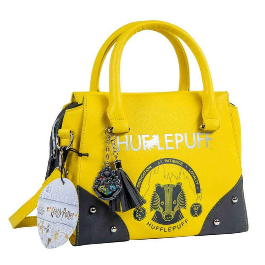 Sac à main Poufsouffle d'AAA Merchandise Limited, un accessoire de mode inspiré de l'univers magique d'Harry Potter, avec des couleurs jaune éclatant et anthracite.