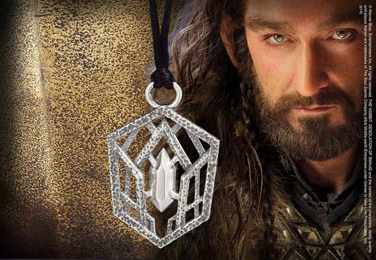 Pendentif en argent 925ème Thorin Oakenshield de la Noble Collection, symbole de courage inspiré du Hobbit.