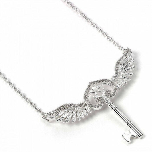 Collier clé volante en argent sterling Harry Potter avec éléments en cristal