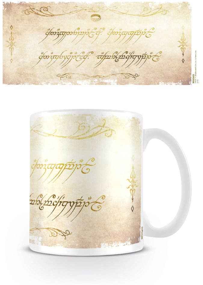 Mug Le Seigneur des Anneaux avec inscription emblématique, produit par Pyramid International, parfait pour les fans de la saga épique.