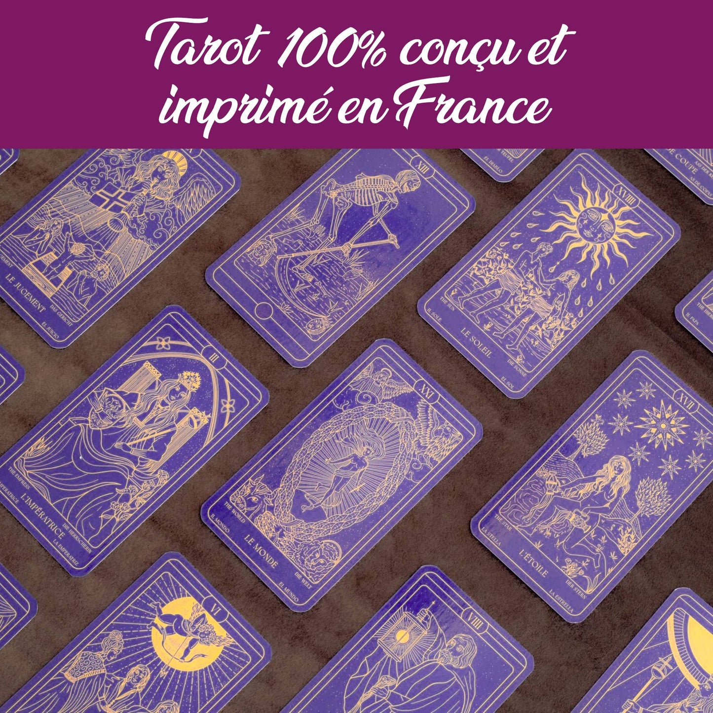 Pochon de rangement du Coffret Tarot de Marseille de Vibratis, élégant et pratique pour protéger votre jeu de tarot.