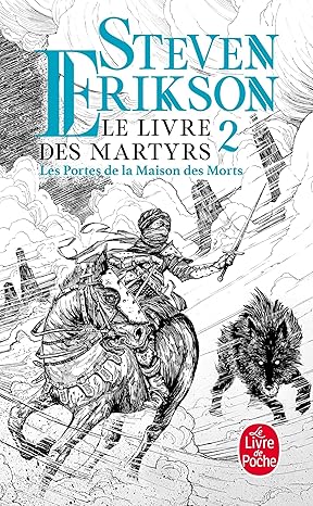 Couverture du livre 'Le Livre des Martyrs, Tome 2 – Les Portes de la Maison des Morts', une épopée captivante qui explore les luttes épiques sur le continent des Sept-Cités.