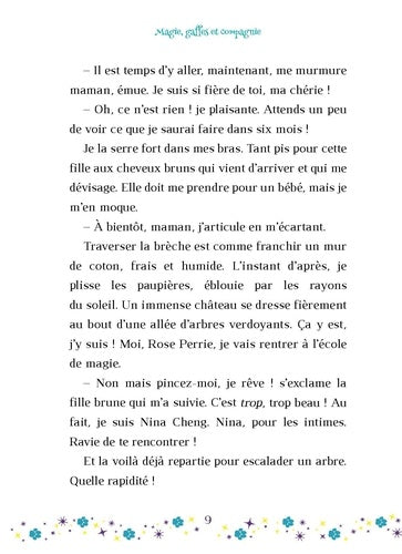 Détails enchanteurs du livre 'Chats & Sorcières Tome 1 : Magies, gaffes et compagnie' de AU BORD DES CONTINENTS, illustrant la magie et l'amitié entre les personnages.