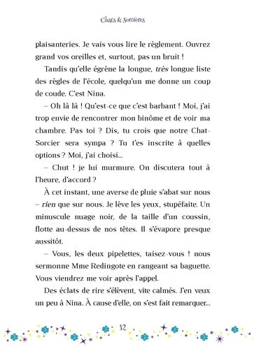 Illustration captivante de Rose et son Chat-Sorcier Flamme dans 'Chats & Sorcières Tome 1 : Magies, gaffes et compagnie' de AU BORD DES CONTINENTS.