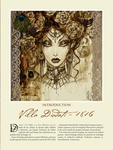 Panorama des illustrations mélant noir et blanc et couleur dans Fées et Amazones, œuvre d'AU BORD DES CONTINENTS, offrant une expérience visuelle unique.